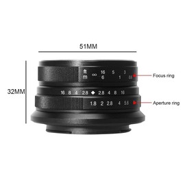 7artisans 25mm F1.8 Manueller Fokus Festbrennweite für Olympus für Panasonic Micro Four Thirds MFT m4 / 3 Kameras - Schwarz