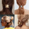 HIFANMM 4PCS Metal Hair Ties for Women Girls, Gold Silver