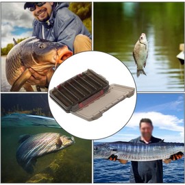 Fishing Lure Box,Plastic Fishing Box OrganizerDouble Sided Fishing Bait Storage Box Container Fishing Tackle Lure Box Case Accessory