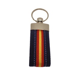 MIBANDERA MIFLAG Keychain Flag of Spain. Keychains Men Women Spain Flag Car Motorcycle. (Blue Flag Stitching)