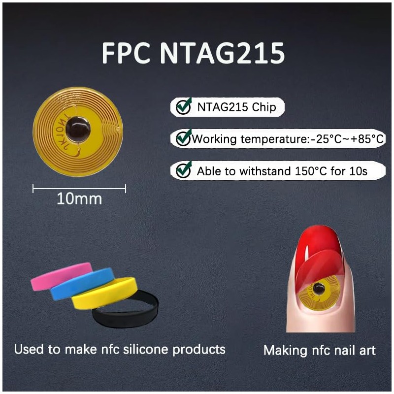 12 pcs NFC Tags NTAG215 FPC Tag Flexible NFC Nail