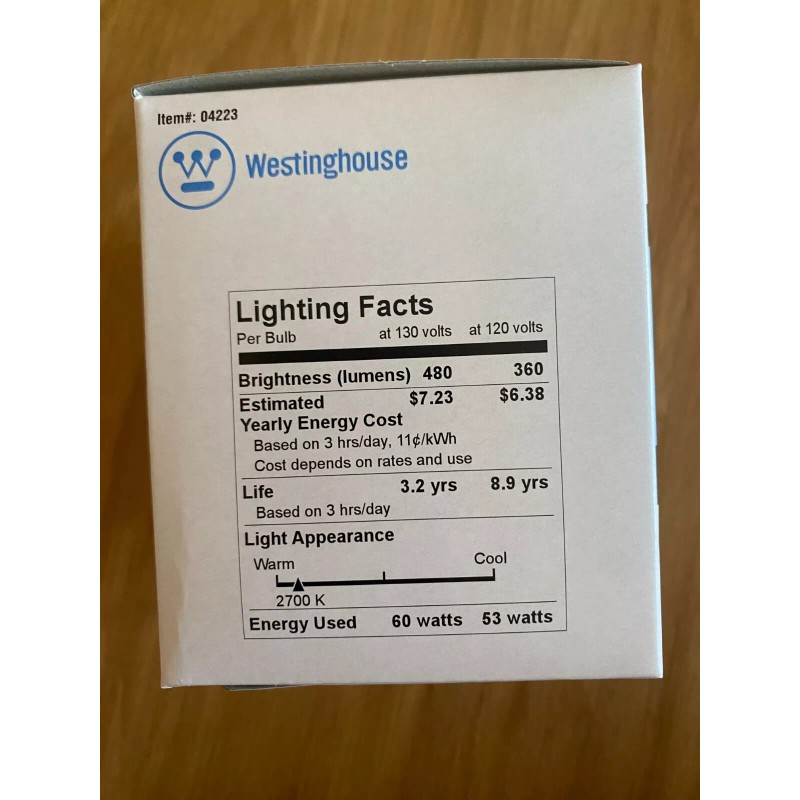 Westinghouse (6) Westinghouse 60W/G25/130V standard base