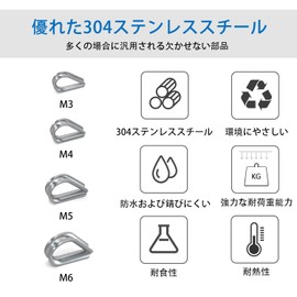 Aicosineg Wire Rope Thimble M3 Stainless Steel Abrasion Resistant Corrosion Resistant Terminal Treatment Eye Treatment Fits 3mm Diameter Wire Rope Outer Length 21mm Slot Width 5.7mm Inner Length 17.4mm Inner Width 10mm Pack of 20