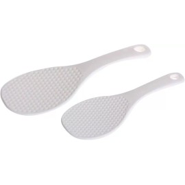 JapanBargain Set of 2 White Non stick Plastic Rice Paddle Spatula Set Made in Japan S-3309