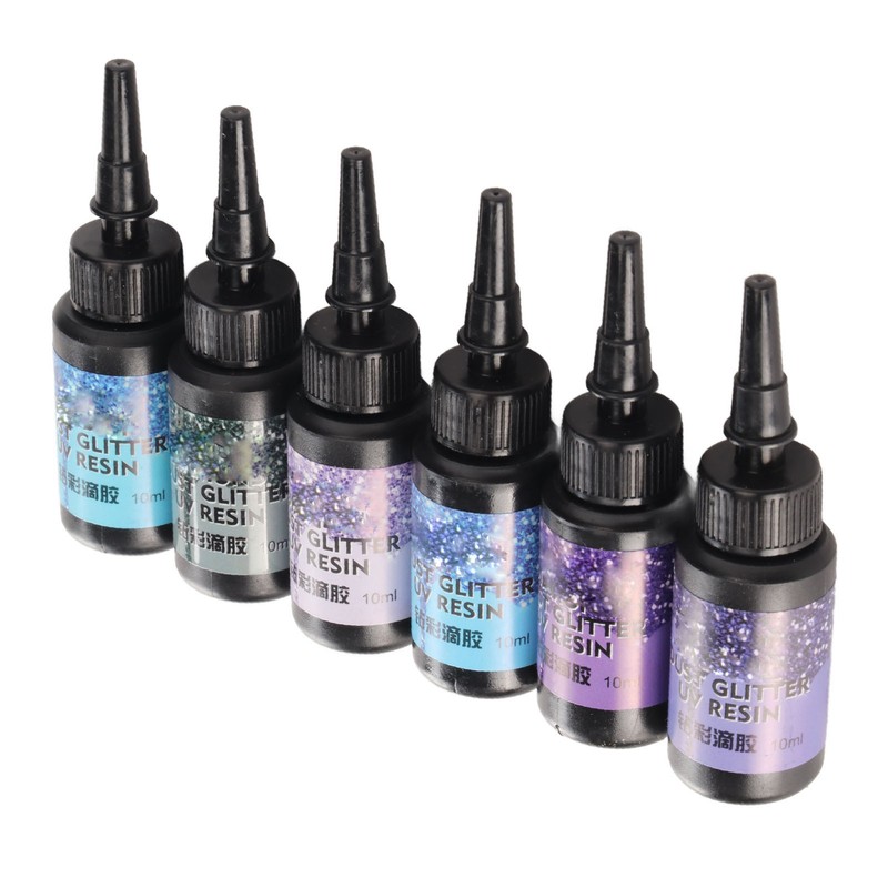 6pcs Colored UV Resin 10ml Each Pen Shaped Fast Curing