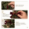 4 Pack Christmas Bow Ornaments with Jingle Bells, Pine Cone