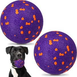loncoldy Dog Balls, Indestructible Dog Ball, Dog Toys for Aggressive Chewers, Tennis Balls for Dogs, Dog Chew Toys, Interactive Ball for Dogs, Tough Dog Toy Balls for Small Medium Large Dog 2 Pack