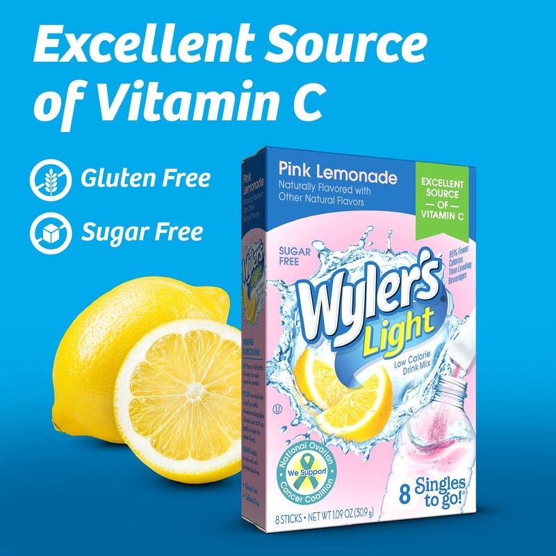 Wyler's Light Singles To Go Powder Packets, Water Drink Mix,