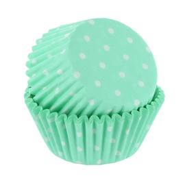 Culpitt Green Polka Dot Cupcake Cases | 250 Baking Cups | 45mm Pastel Greaseproof Paper Cases for Muffins and Cupcakes, Pack of 250