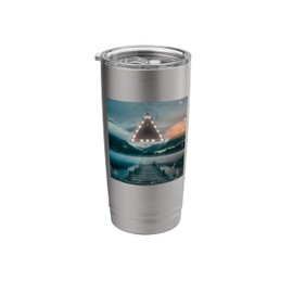 UFO Hovering Over Misty Lake Stainless Steel Insulated Tumbler