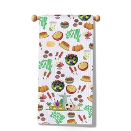 JXGZSO Brazilian Food Tea Towel Brazilian Kitchen Towel Souvenir Gift Trip Lover Towel Housewarming Gift (CA Brazilian Towel)
