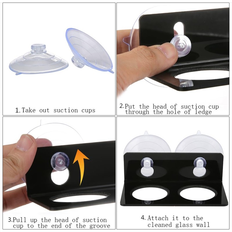 SLSON Gecko Feeding Ledge Acrylic Suction with 20 Pcs 0.5oz