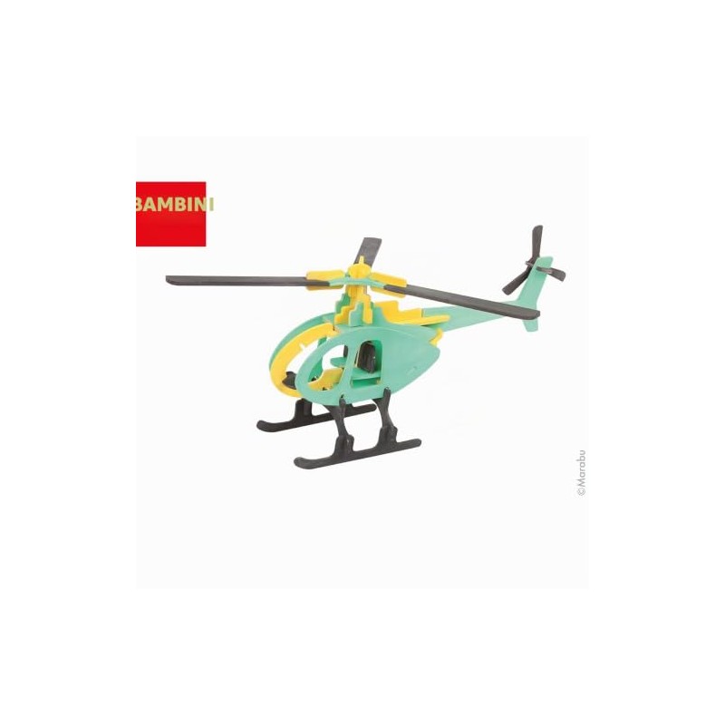 Marabu Kids 31700000003 - Puzzle in Legno 3D con Elicottero,