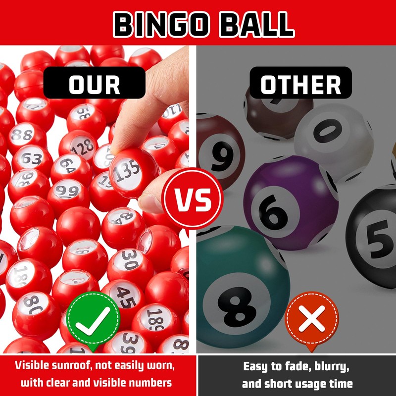 Liliful 200-Piece Raffle Bingo Ball Set - Numbered 1-200 with