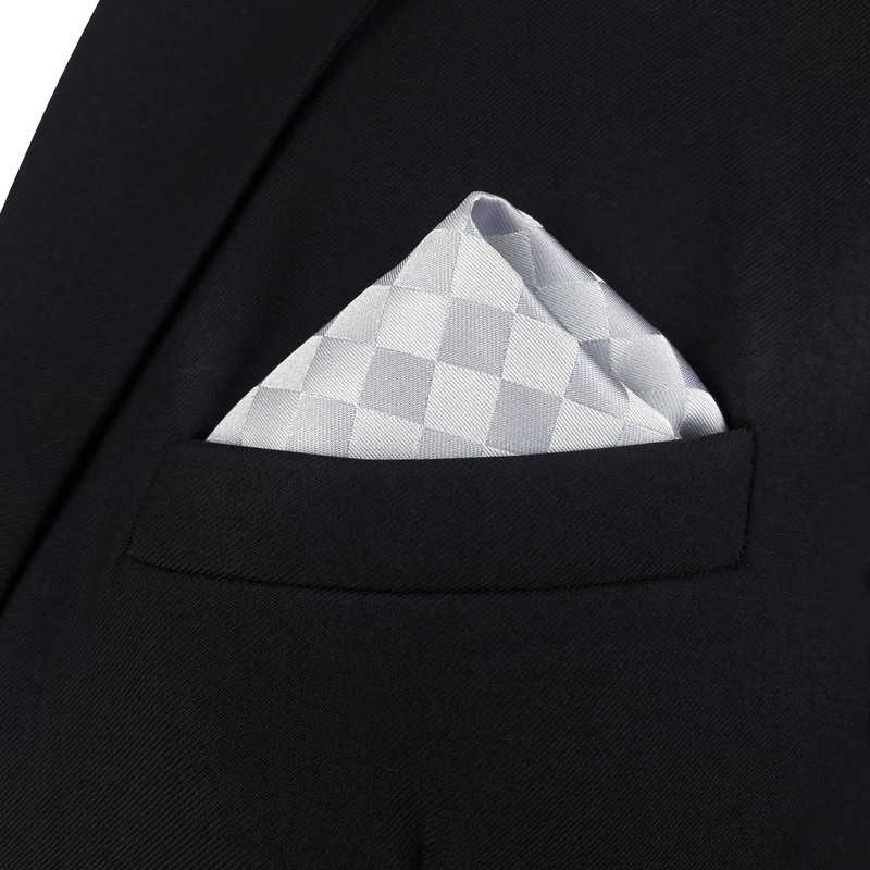 [S&W SHLAX&WING] Men's Pocket Square Plaid Prom Party Large Tall,