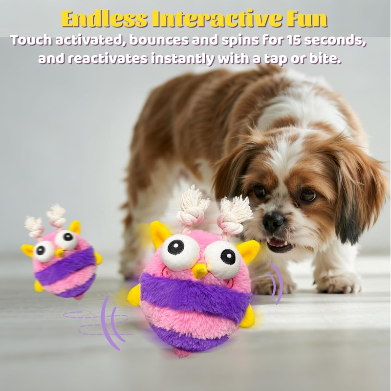 GUKCO Moving Dog Toys – Rechargeable Interactive Dog Squeaky Toy