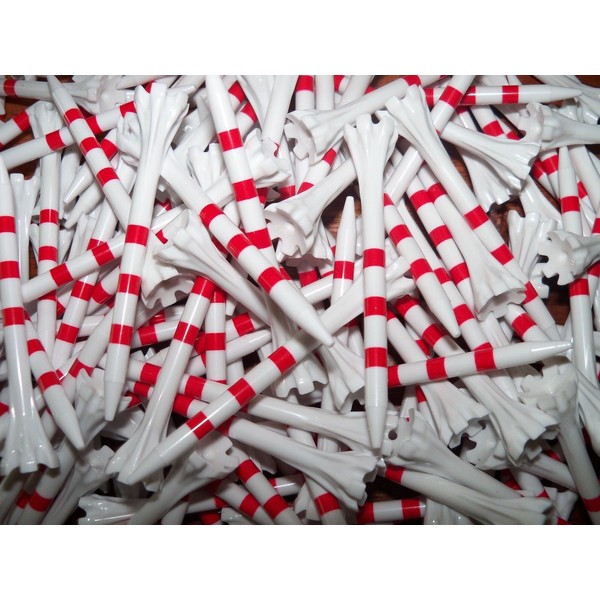 Champ 2-3/4" My Hite FLYtee White/Red Stripe Golf Tee, 100 Count