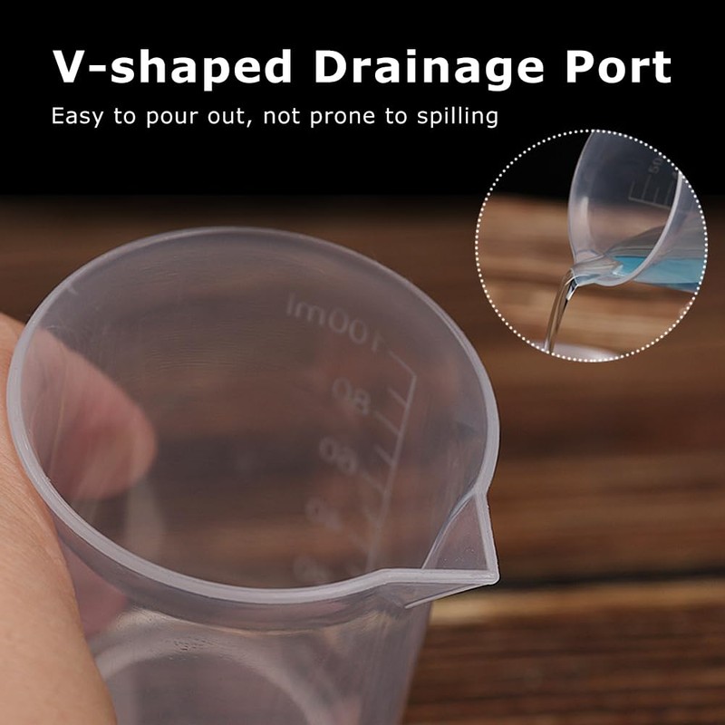 6 Pcs Small Measuring Cups, 50/100/150ml Transparent Measuring Jugs, Graduated