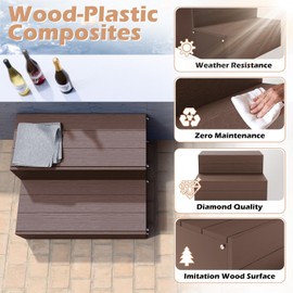 Hot Tub Steps, Wood Looking Plastic 2-Steps-100% Waterproof Spa Steps, Non Slip Heavy Duty Outdoor Steps for Porch/Deck,Universal Fit All Spa Sizes, Multi Use as Hot Tub Stairs or Outdoor Stairs