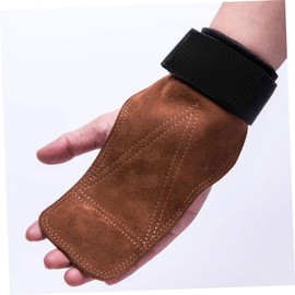 Healeved 1pair Non- Palm Grip Gloves for Weightlifting and Fitness Hand Support Straps for Pull-ups and Cross Training Brown Small Cowhide