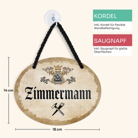 schilderkreis24 Tin Sign "Carpenter" Decorative Gift Idea Man 18 x 14 cm