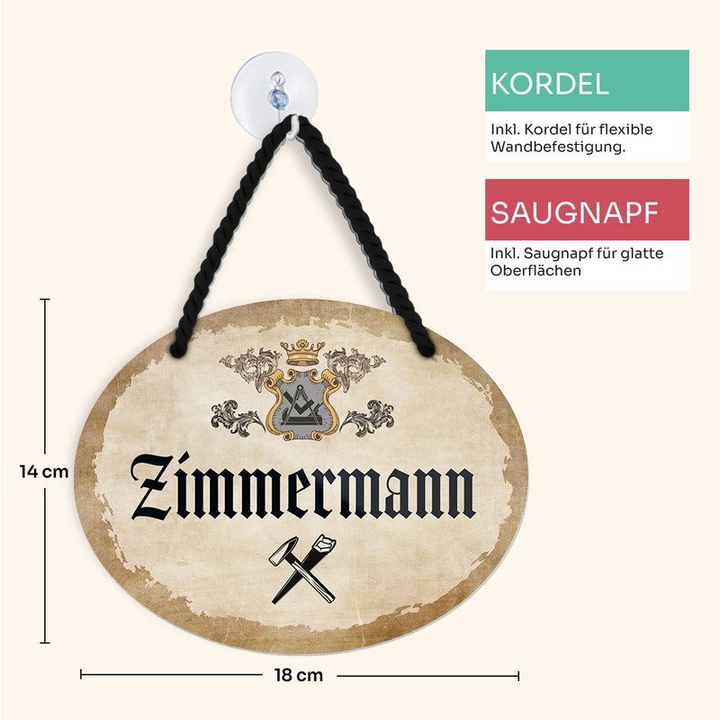 schilderkreis24 Tin Sign "Carpenter" Decorative Gift Idea Man 18 x