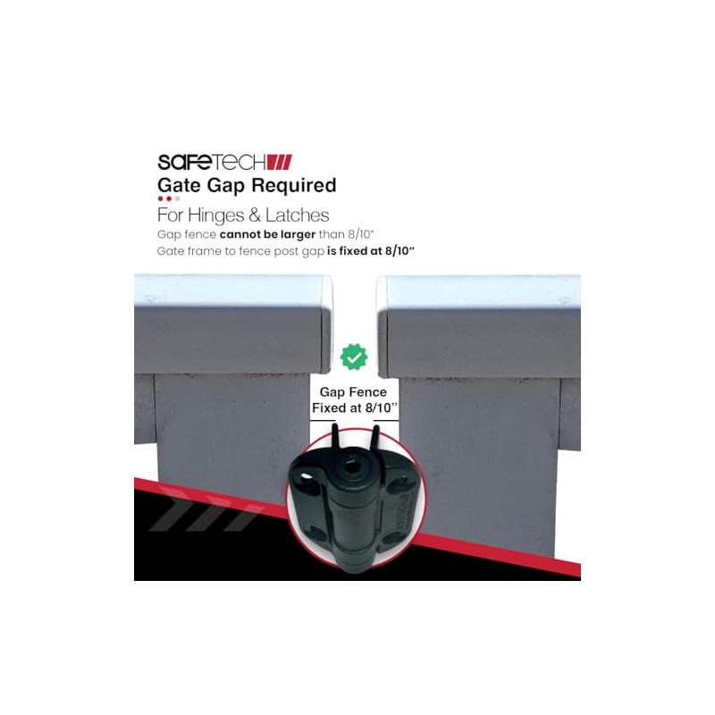 Safetech Hardware TopKlik Self Closing Gate Hinges | Self-Aligning Heavy