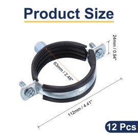 uxcell 12 Pcs Split Ring Pipe Hanger, 63mm/2.5inch Adjustable Pipe Bracket Clamp Wall Ceiling Mount Pipe Strap Support for Plumbing Drainage Pipe Tube