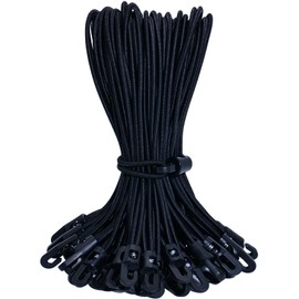 YUNSHANGHE Pack of 25 Elastic Straps with Hooks, 30 cm Expander with Hooks, Rubber Tensioners with Hooks, Multifunctional Tarpaulin Tensioners for Tarpaulins, Posters, Tent Banner Gazebos, Black
