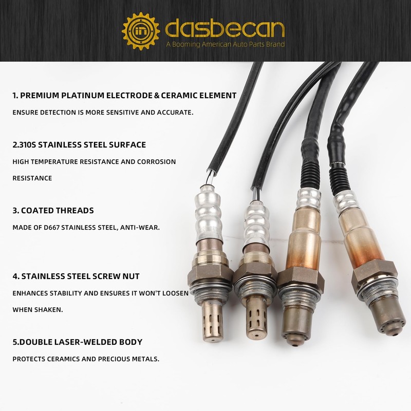 Dasbecan Oxygen Sensor 4PCS Compatible with 2011-2014 Ford F150 F-150