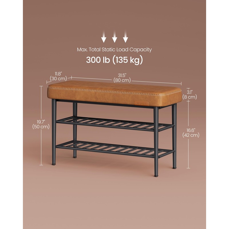 VASAGLE EKHO Collection - Shoe Rack Bench, Storage Bench for