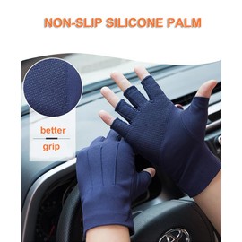 Unisex Fingerless Gloves Driving Gloves Sun Protection Non-Slip Gloves Touchscreen Cycling Warm Gloves Mitts Mesh Breathable Cool Gloves for Sports Gym Running Work Motorcycle