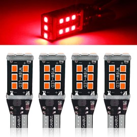 DYEKNEE 912 921 LED Bulb Reverse Light, T15 W16W 912 921 906 2835-15SMD Stable IC Decoded Driver Canbus Error-free Bulb, Instant Start Waterproof Bulb Replacement, Universal for Most Cars (Red)