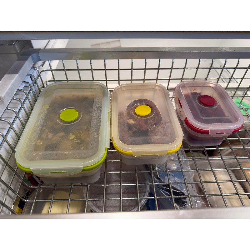 Aura Global Rectangular Collapsible Silicone Food Storage Containers with Snap-Down
