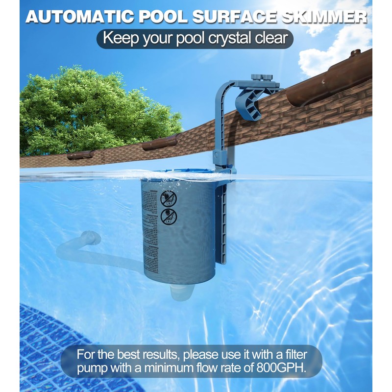 KIrSwp Above Ground Pool Skimmer | Wall Mount Surface Skimmer-Adjustable