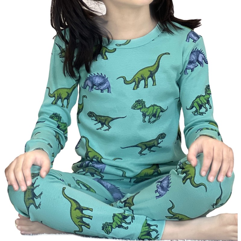 LittLong 12M-5Y - Conjunto de pijama de dinosaurio 100% algodón,