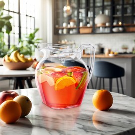 Amazing Abby - Vively Grand - Acrylic Pitcher (96 oz), Clear Plastic Water Pitcher with Lid, Fridge Jug, BPA-Free, Shatter-Proof, Great for Iced Tea, Sangria, Lemonade, Juice, Milk, and More
