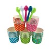 MMvolesy Paper Dot 4Oz Mix Colors Disposable Ice Cream, Yogurt
