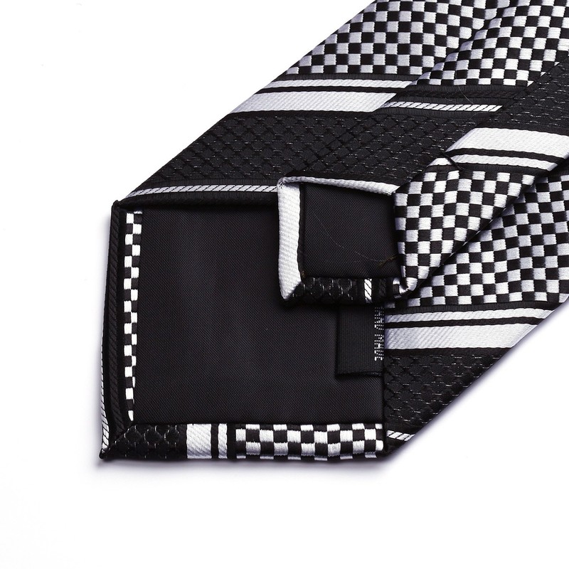 HISDERN Striped Wedding Tie Handkerchief Men's Necktie & Pocket Square