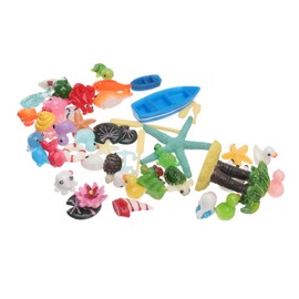 FRCOLOR Figures 40pcs Ocean Micro View Mini Model Marine Animal Figurine Miniature Fairy Garden Accessories Fairy Garden Figurine Terrarium Figurine Resin Factory Trinket