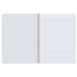 Pacon Dual Ruled Composition Book, Dark Gray, 1/4" Grid & 3/8" Wide Ruled 9-3 ⁄4" x 7-1⁄2", 100 Sheets