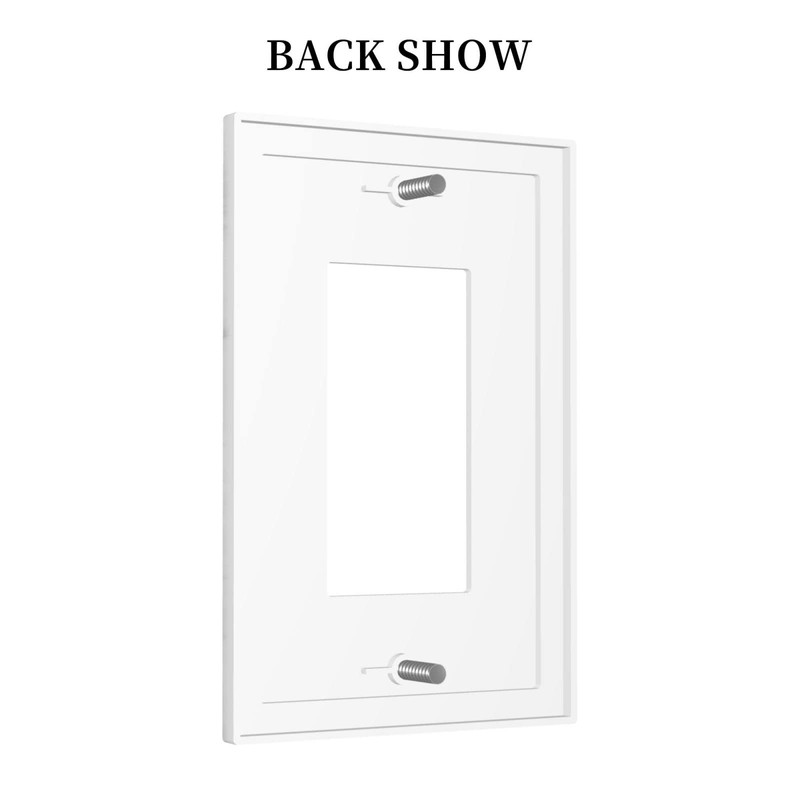 White Grey Marble Single Rocker Wall Plate Decorative Outlet Light