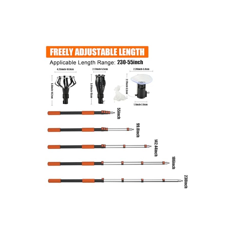 TRULYWIN 26FT Light Bulb Changer & Cleaning Kit, Telescoping Pole