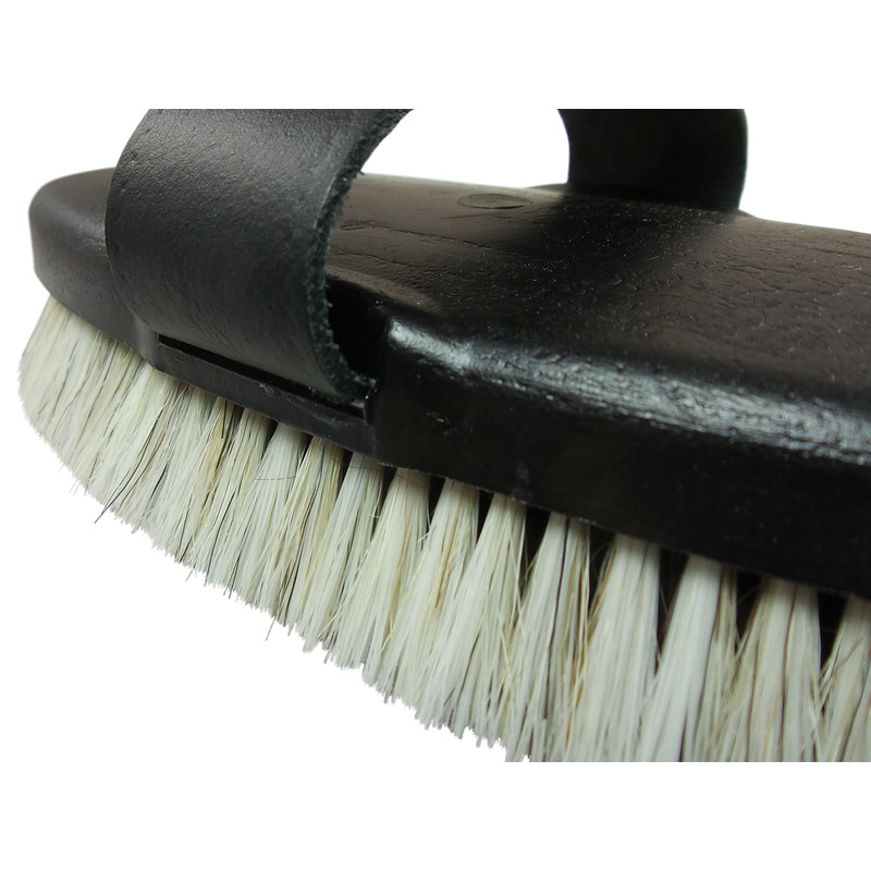 Body brush for horses -Cavaliere- with horse hair longer bristle