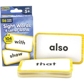 Teacher Created Resources Sight Words Flash Cards - 4 Letter Words (EP62040, 3-1/8" x 5-1/8"