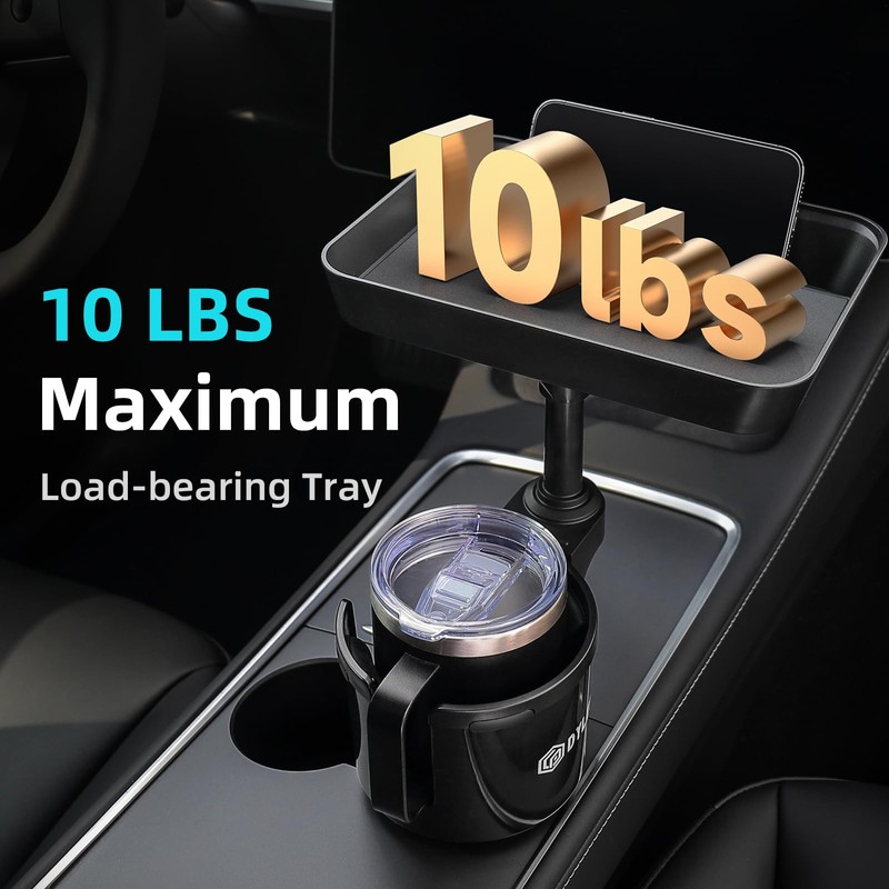 DYLEN Car Cup Holder Expander, 24cm Detachable Car Food Tray