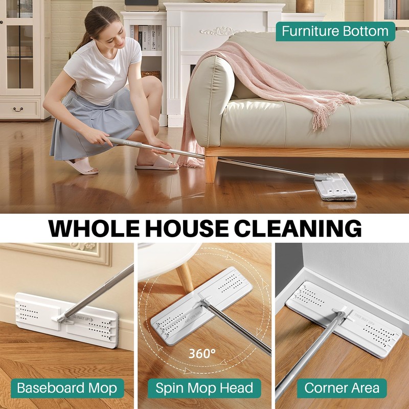 JOYMOOP Microfiber Flat Mop and Bucket System, Mops for Floor