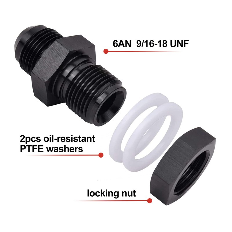 EVIL ENERGY Male 6AN Bulkhead Fuel Cell Fitting Adapter Aluminum