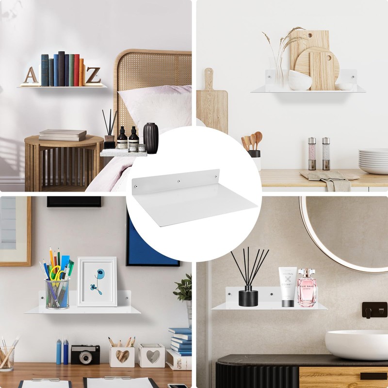 RealPlus Metal Floating Shelf Wall Mounted (12 inch x 8