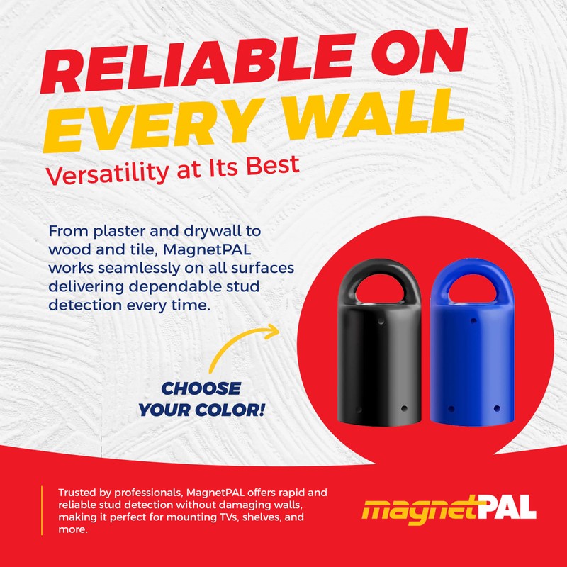 MagnetPal Magnetic Wall Stud Finder - Small Easy Behind Wall